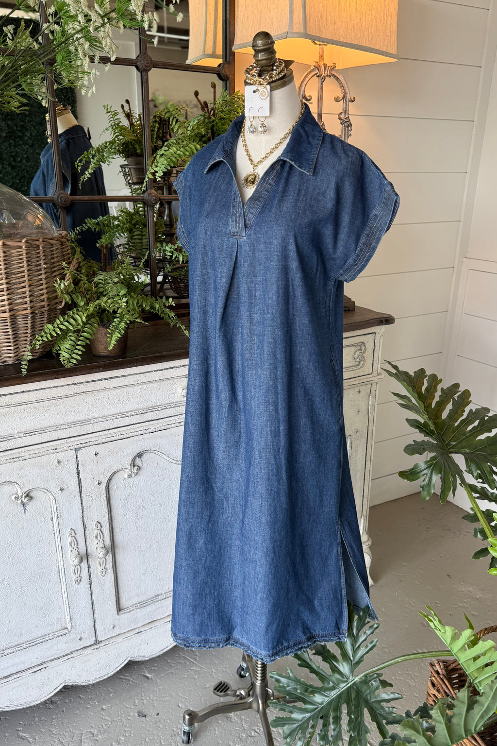 Helen Maxi Dress Denim by Umgee 2X / Denim
