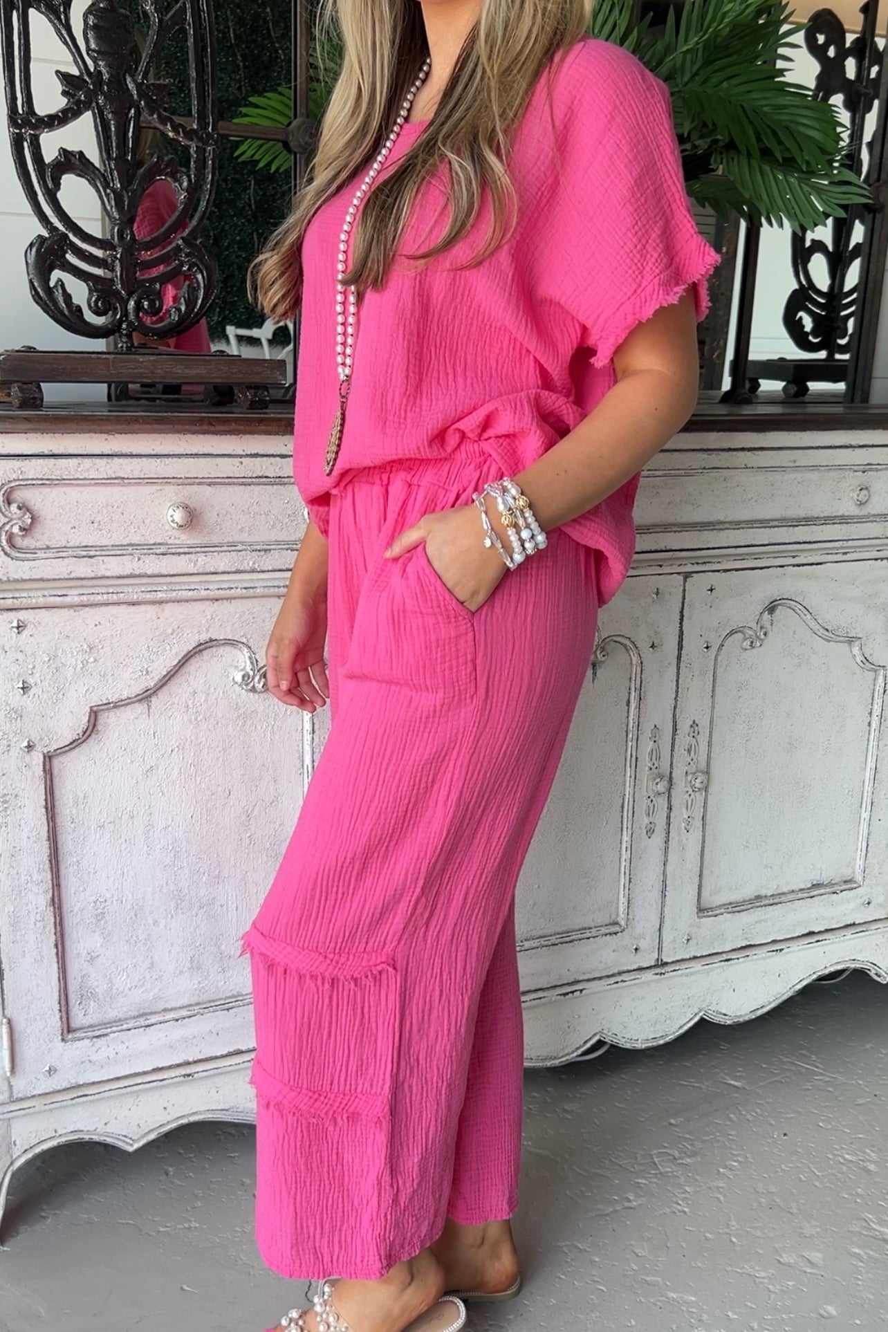 Nancy Pant Set RESTOCK Soon  Paris Fashion Fuchsia One Size 