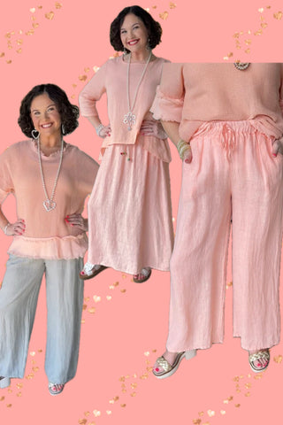 Peach Linen Sale