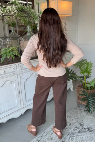 Basics Ribbed Top Khaki