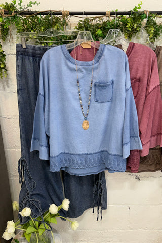 Denisha Top Blue Shirts & Tops MuMu