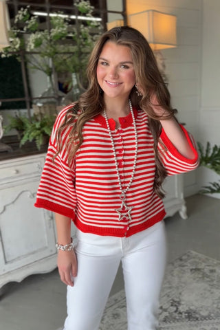 Beasley Cardi Red by Peach Love Cardigan Peach Love