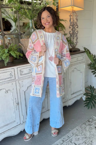 Heather Cardigan Pink by POL Clothing Cardigan Pol Clothing