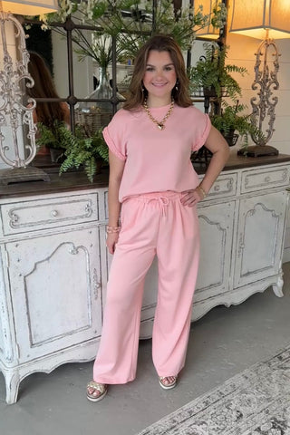 Magnolia Springs Set Baby Pink Top & Pant Set Gigio