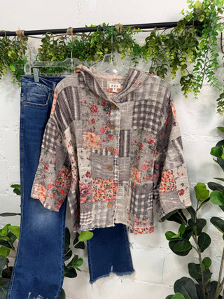 Whoopsie Daisy Top Black Multi by POL