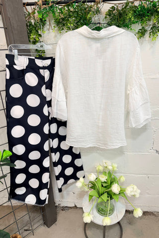 Spicy Lady Linen Top White Shirts & Tops Acqua & Limone