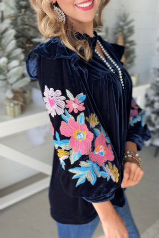 Velvet Beauty Navy Shirts & Tops Jodifl