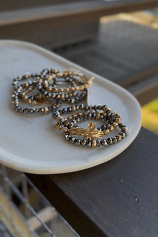 Pure Joy Cross Bracelet Hematite Bracelets SM Style
