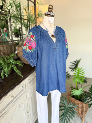 Foothills Top Denim by Umgee Shirts & Tops Umgee