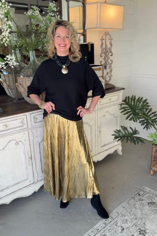 Revel Skirt Metallic Gold Skirt She + Sky