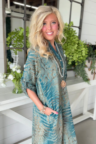 Movement Dress Teal Dresses S F Moda