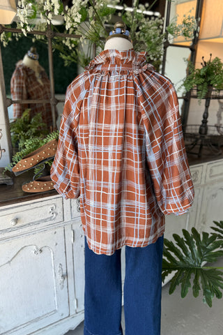 Evans Top Brown by Umgee Shirts & Tops Umgee