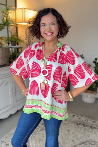 Shelly Top Pink by Umgee Shirts & Tops Umgee