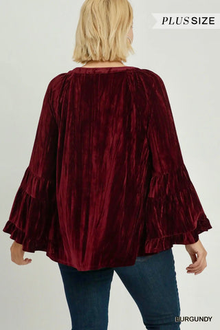 Flutter Top Burgundy by Umgee Shirts & Tops Umgee