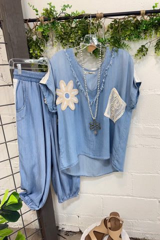 Nessa Jogger Lt Denim Pants Blublu