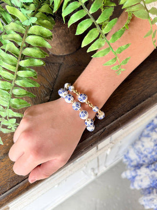Patsy Bracelet Set Blue Floral Bracelets Chic Cool