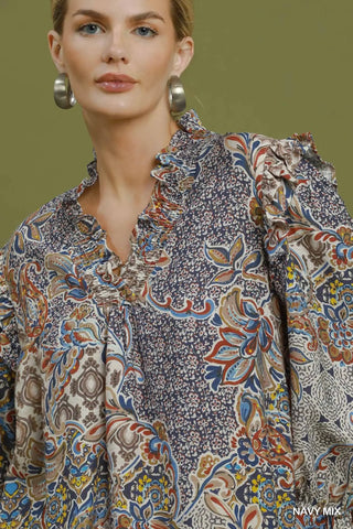 Adams Top Navy by Umgee Shirts & Tops Umgee