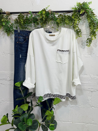 Peek of Leopard White Shirts & Tops MuMu/JY