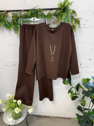 Next Level Pant Set Chocolate Top & Pant Set Zenana