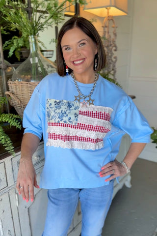 Resolute Top Lt Blue Shirts & Tops Bibi