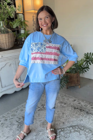 Resolute Top Lt Blue Shirts & Tops Bibi
