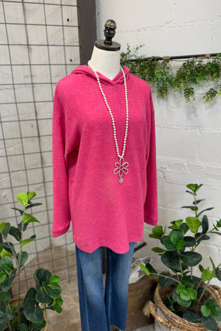 Fuzzy Wuzzy Hoodie Fuchsia Shirts & Tops Zenana