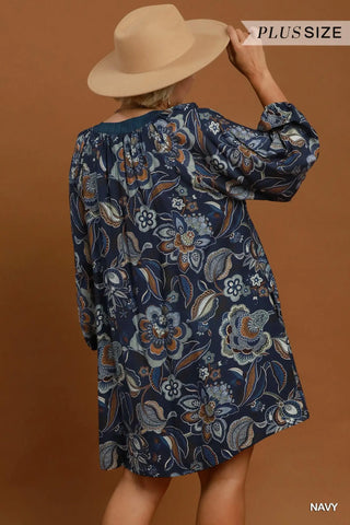 Maxine Dress Navy by Umgee Dresses Umgee