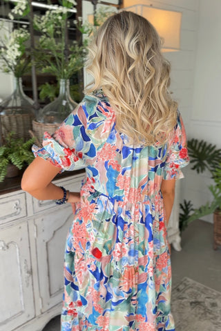 Sweet Gardens Dress Blue by Umgee RESTOCK Soon Dresses Umgee