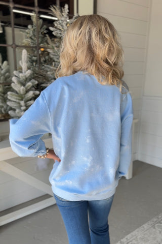 Blingy Beard Santa Sweatshirt Light Blue Sweatshirt Raisin' Arrows