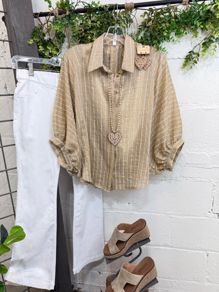 Success Top Taupe Shirts & Tops Glam