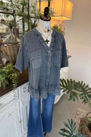 Phases Top Smoke by Easel Shirts & Tops Easel