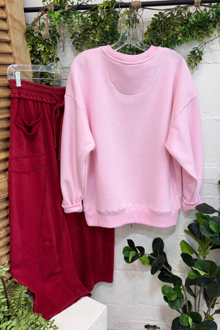Lulu Mac Lt Pink/Candy Cane Sweatshirt Lilly Girl
