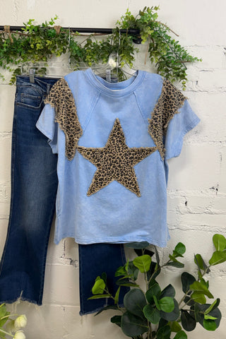 Star of the Jungle Top Sky Blue Shirts & Tops Sage+Fig