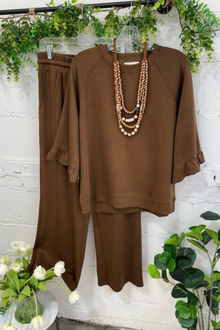 Easy Going Pants Coco Brown by Umgee
