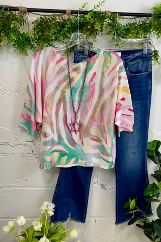 High Tide Sweater Pink Multi Sweater OHLALA