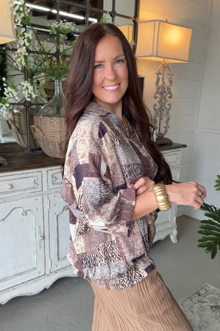 Bombay Top Taupe by Umgee Shirts & Tops Umgee