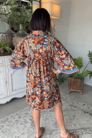 Durango Dress Brown Mix by Umgee Dresses Umgee