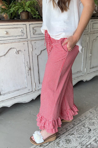 Checkmate Pants Red RESTOCK Soon Pants Vine & Love