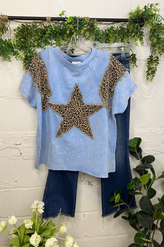 Star of the Jungle Top Sky Blue Shirts & Tops Sage+Fig