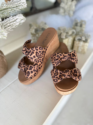 Bowed Up Wedges Leopard by Corky's Shoes Corky's Footwear