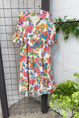 Shannon Dress Cream Mix by Umgee Dresses Umgee