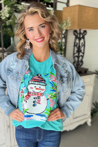 Frosty Days Tee Aqua Shirts & Tops Texas True