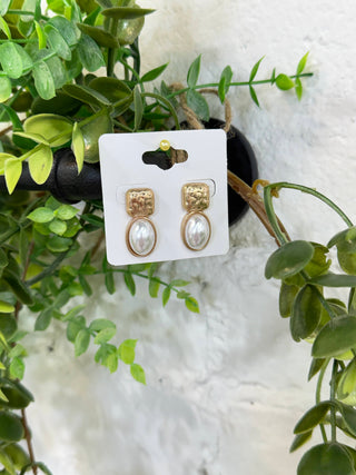 Flint Earrings White by Pink Panache Earrings Pink Panache