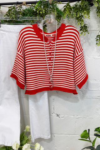 Beasley Cardi Red by Peach Love Cardigan Peach Love