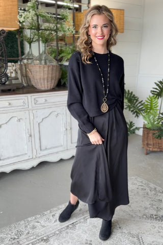jodifl black dress Jodifl Scallop Trim Accent Button Down Babydoll Dress in Black M