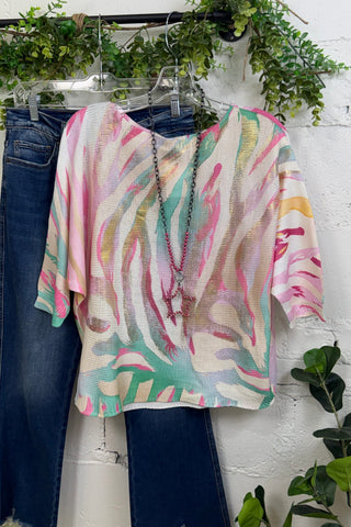High Tide Sweater Pink Multi Sweater OHLALA