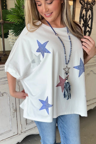 Star Bright Top Baby Blue Shirts & Tops Peach Love