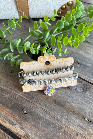 Arabella Bracelet Set Silver by Pink Panache