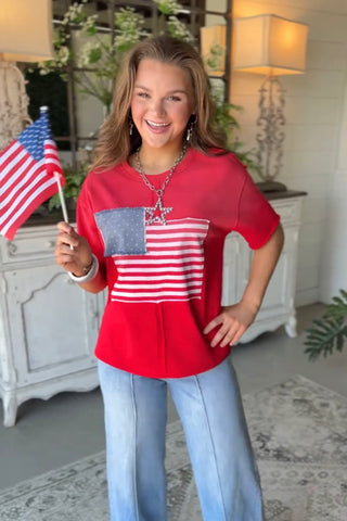 American Spirit Top Red by Jodifl RESTOCK Coming Shirts & Tops Jodifl