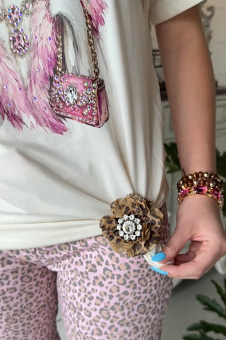 Bling It On Shirt Slide Leopard